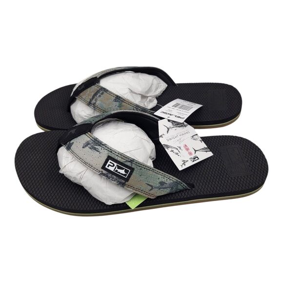 Pelagic Offshore Army Camo Black Sandals Flip Flops Size 11 NWT New main image 7